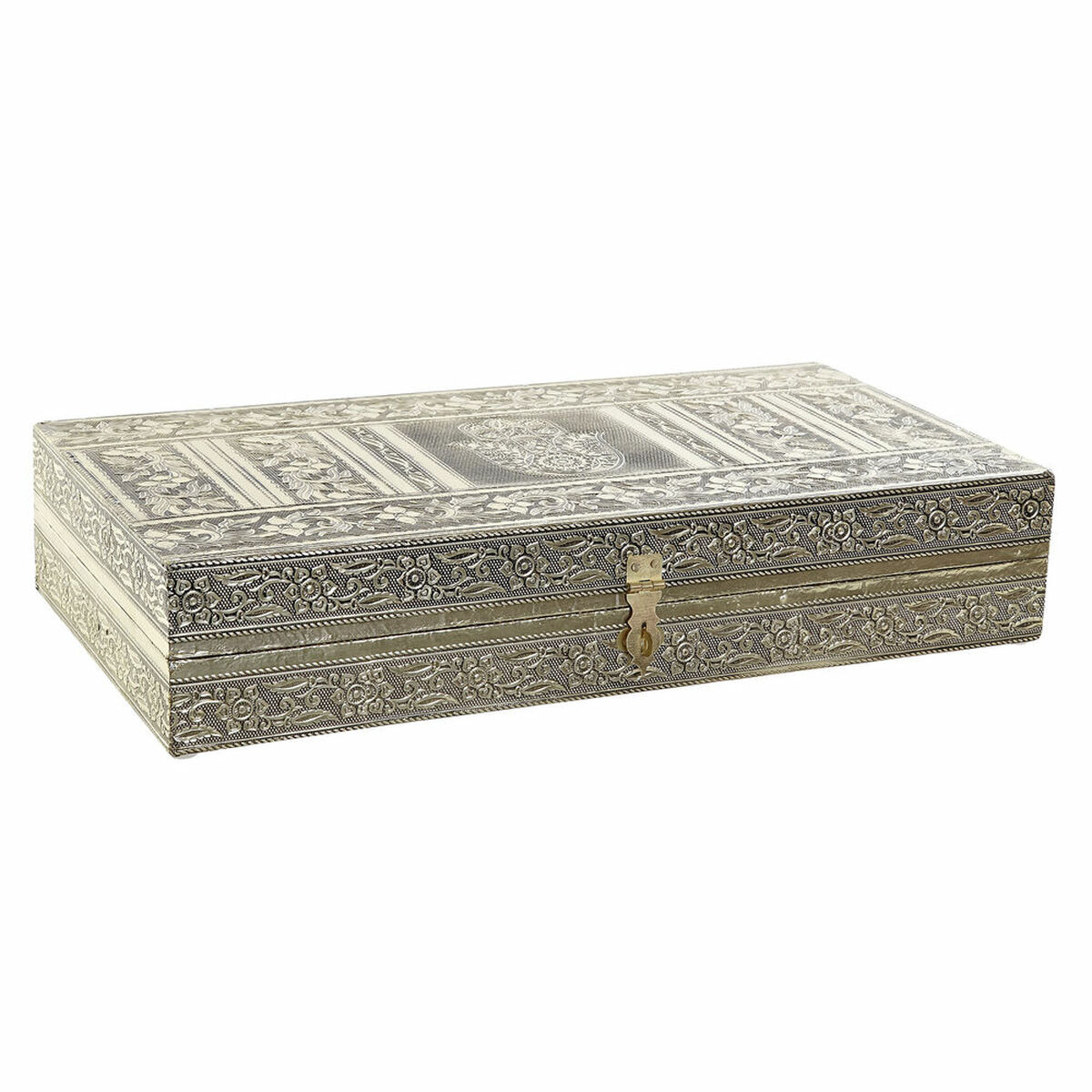 Smyckeskrin DKD Home Decor Trä Aluminium Arab Blomster (1 pcs) (38 x 20 x 7.5 cm)