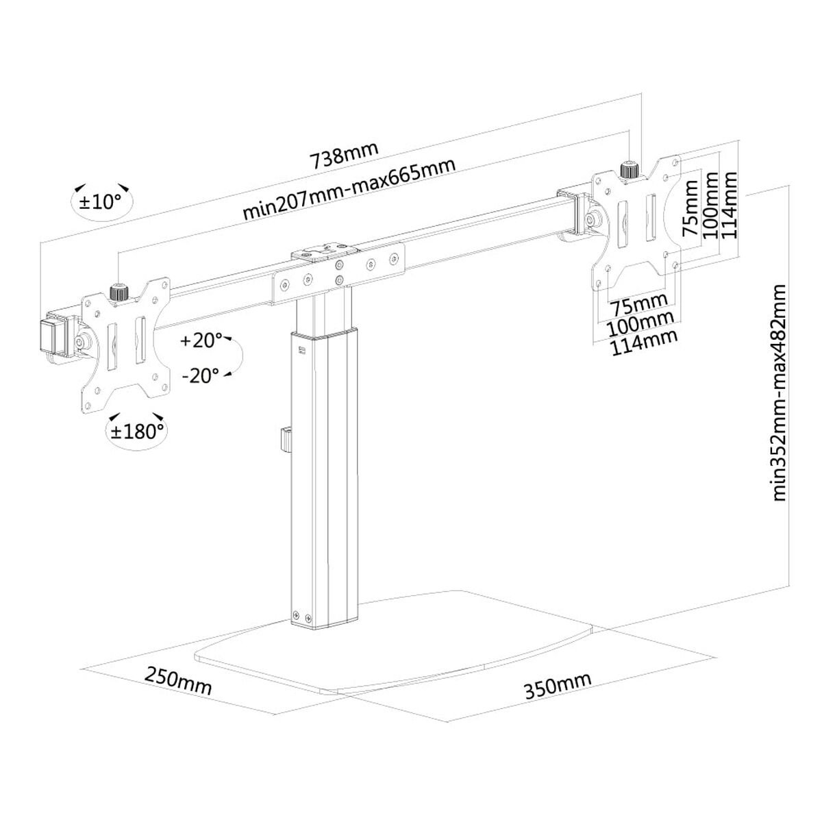 Bordfäste för Skärm Neomounts FPMA-D865DBLACK 10-27" Svart 27" - 3