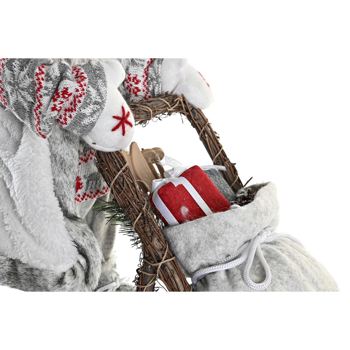 Julgranskula DKD Home Decor Tomte Grå Trä 42 x 22 x 48 cm - 2