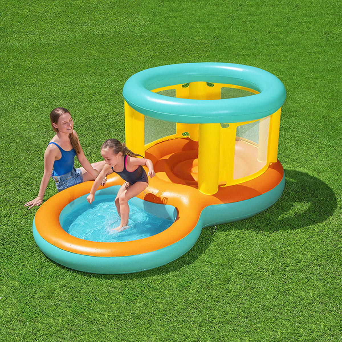 Bestway Uppblåsbar Pool Lekplats Hopper 239x142x102 cm +3 till 6 År Trädgård 52385 - 10
