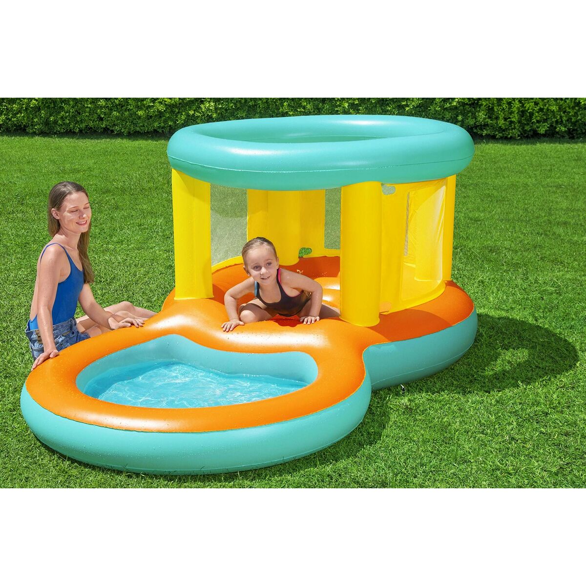 Bestway Uppblåsbar Pool Lekplats Hopper 239x142x102 cm +3 till 6 År Trädgård 52385 - 12