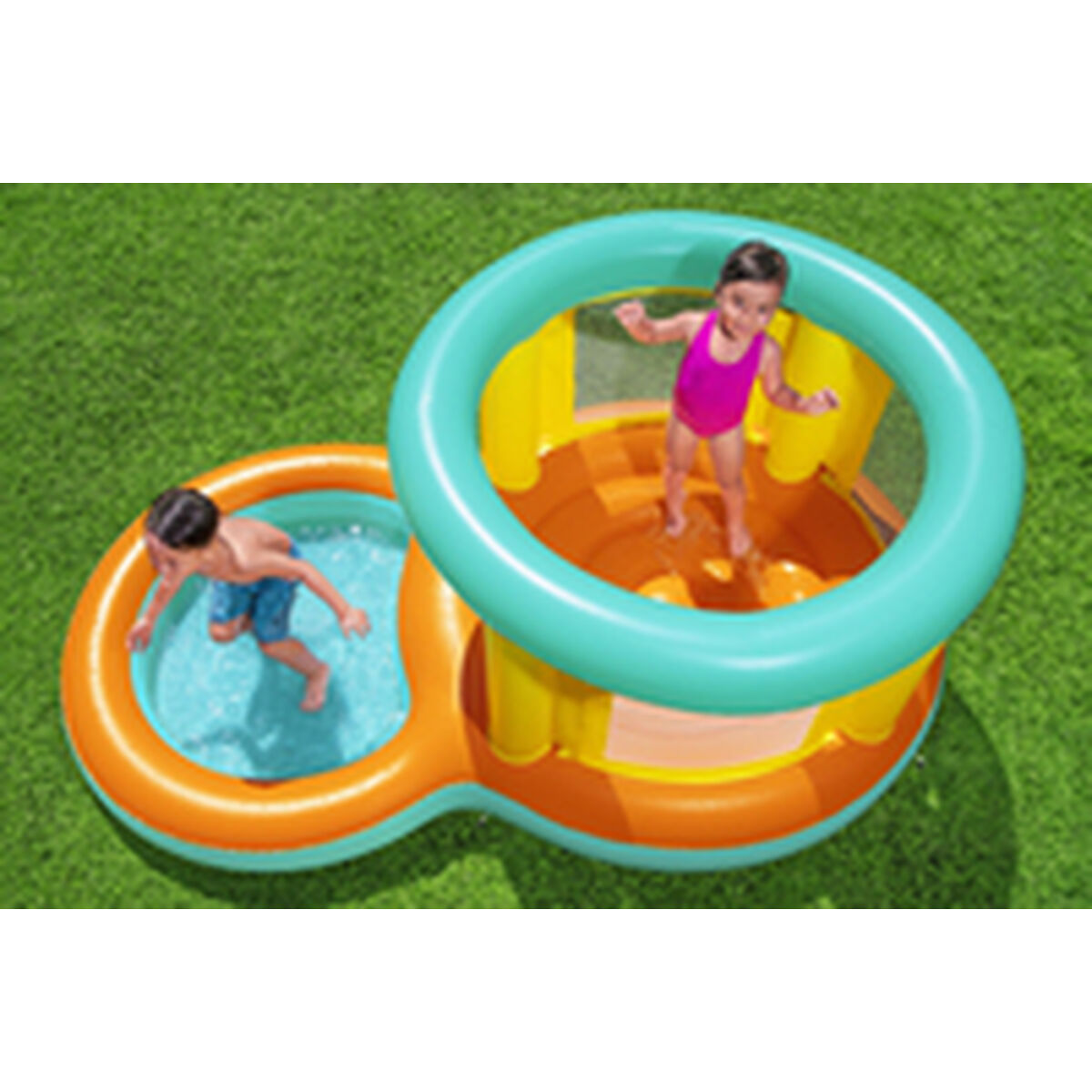 Bestway Uppblåsbar Pool Lekplats Hopper 239x142x102 cm +3 till 6 År Trädgård 52385 - 15