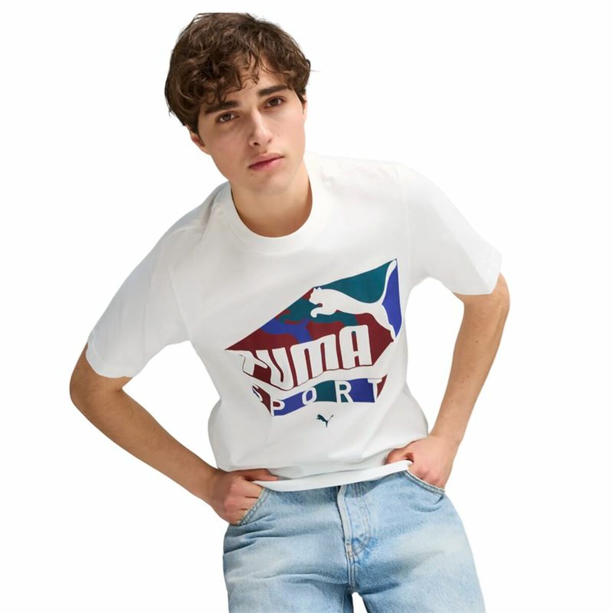 T-shirt med kortärm Herr Puma Vit - 3
