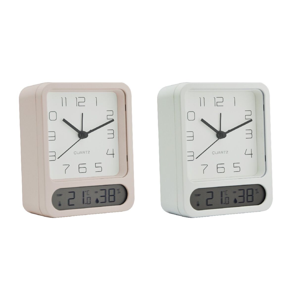 bordsklocka Home ESPRIT Vit (2 antal)