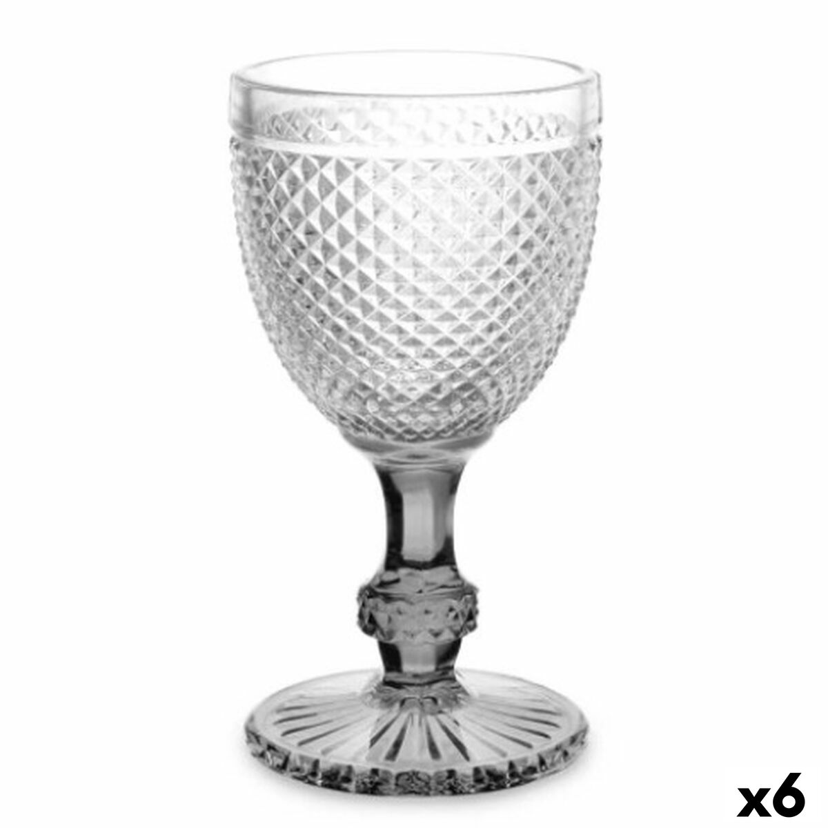 Vinglas Vivalto Transparent Antracitgrå Glas 330 ml Diamant (6 antal) - 3