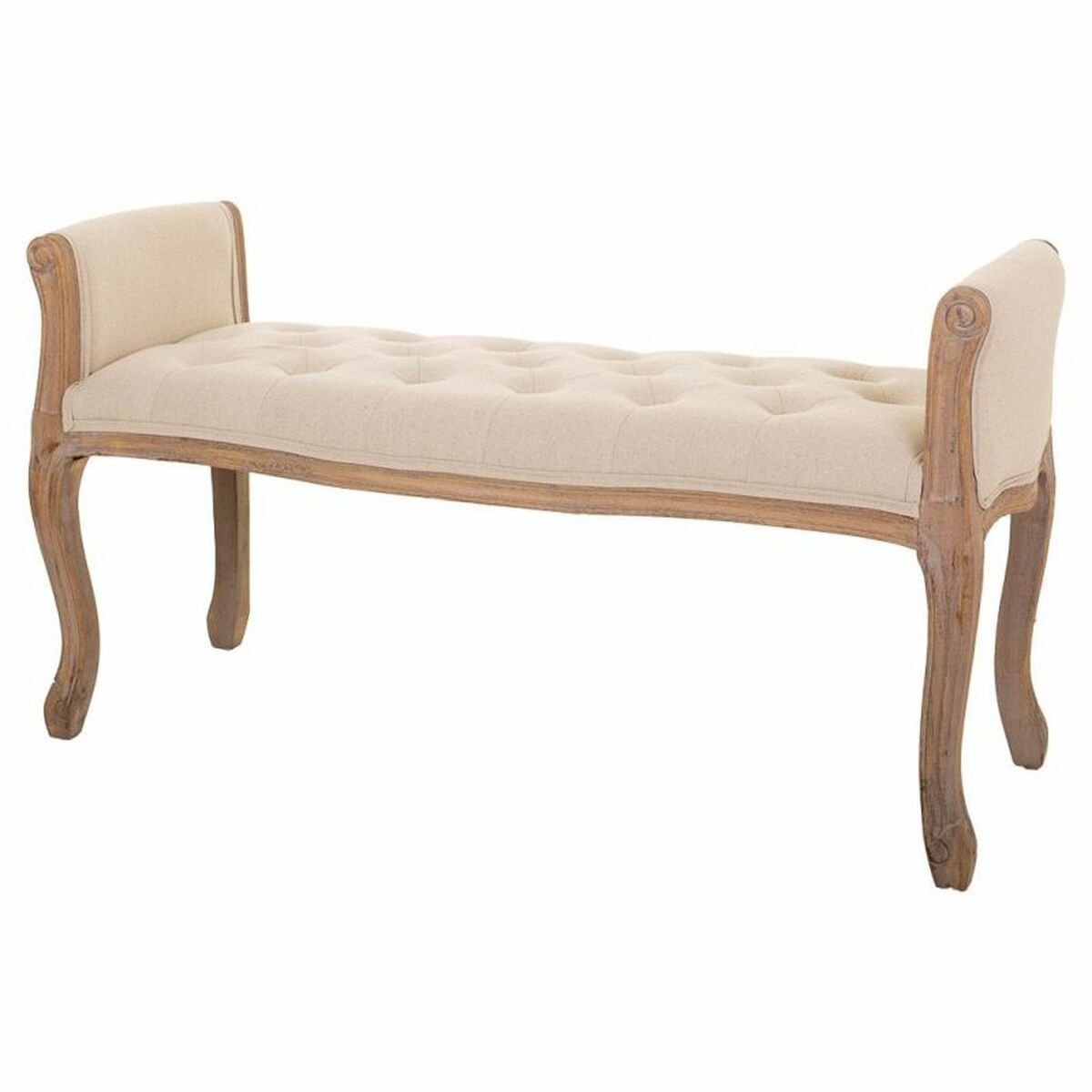 Sittpall Alexandra House Living Kräm Gummiträ 48 x 60 x 113 cm - 4