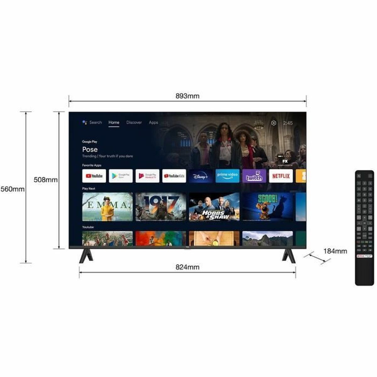 Smart TV TCL 40" Full HD LED HDR D-LED HDR10 - 3