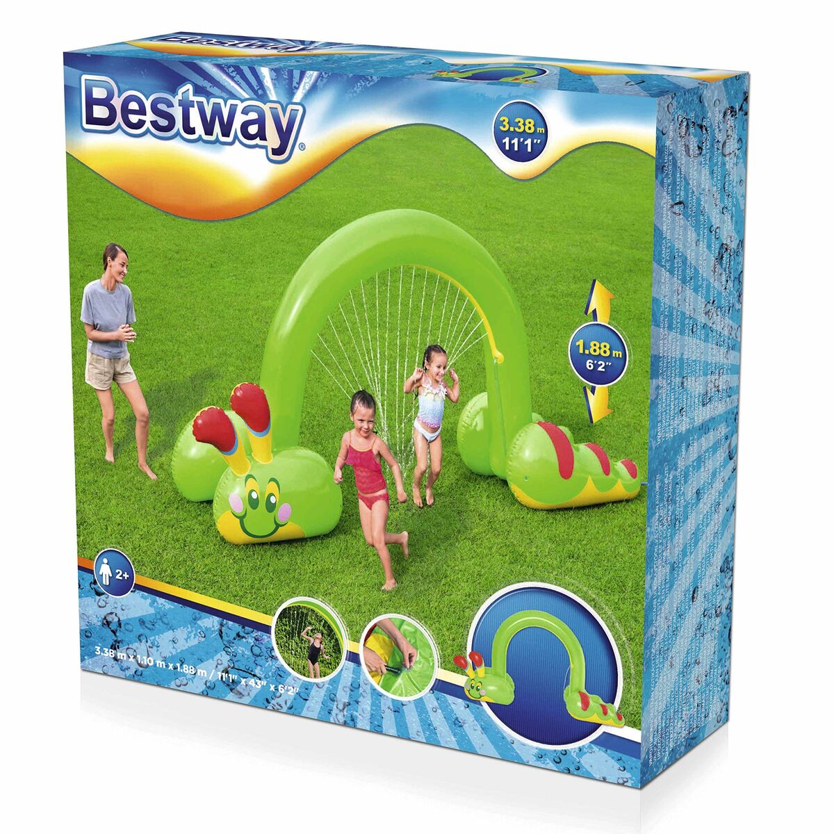 Bestway Jumbo Uppblåsbart Sprinkler Mask 338x110x188 cm +2 År Trädgård 52398 - 13