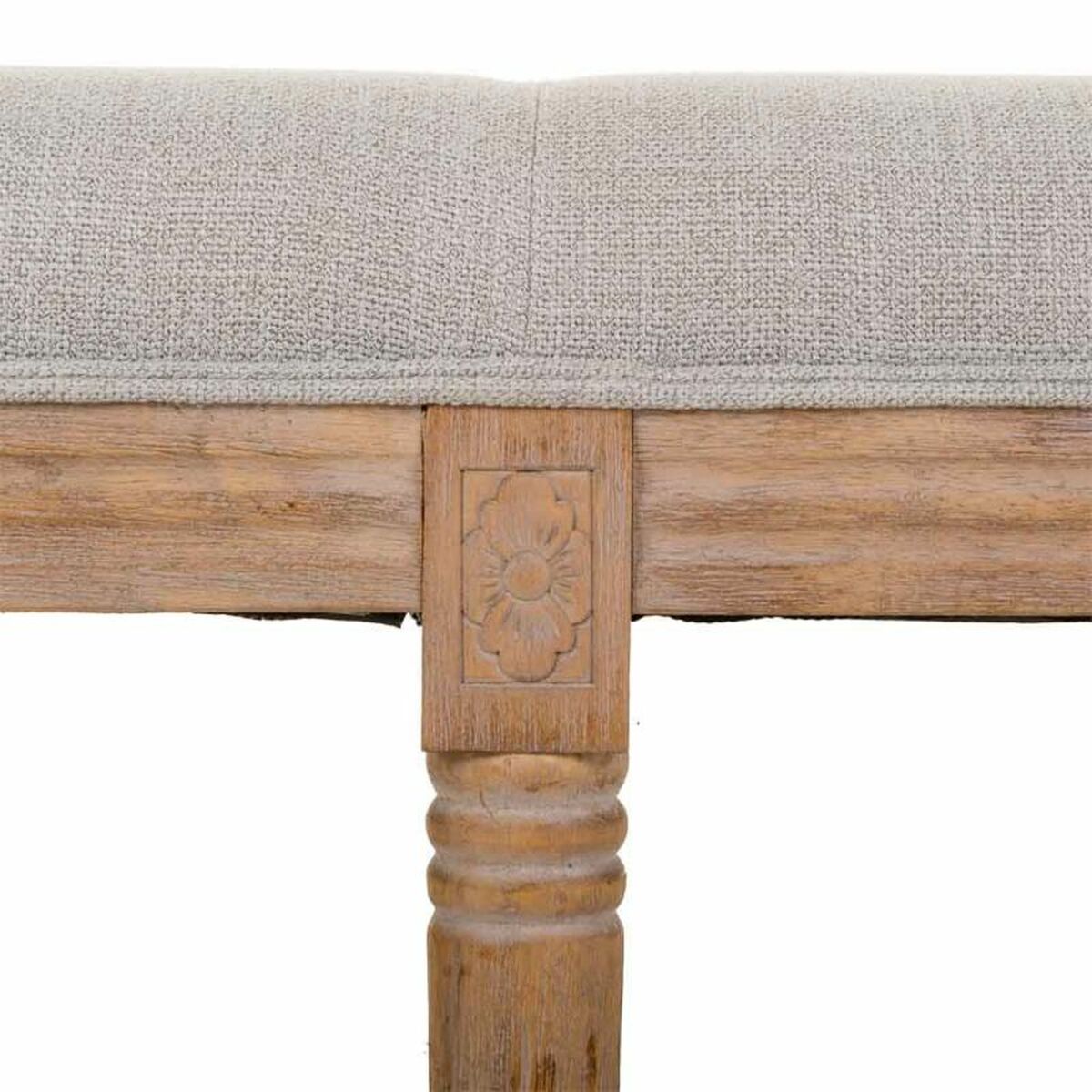 Sittpall Alexandra House Living Kräm Gummiträ 41 x 48 x 122 cm - 5