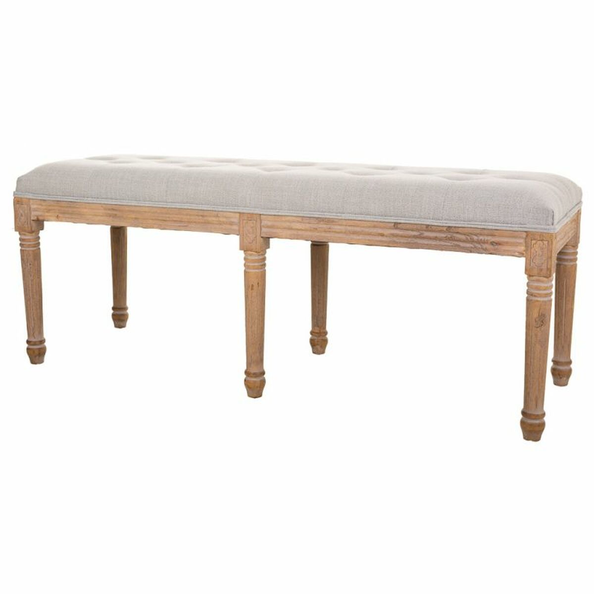 Sittpall Alexandra House Living Kräm Gummiträ 41 x 48 x 122 cm - 4