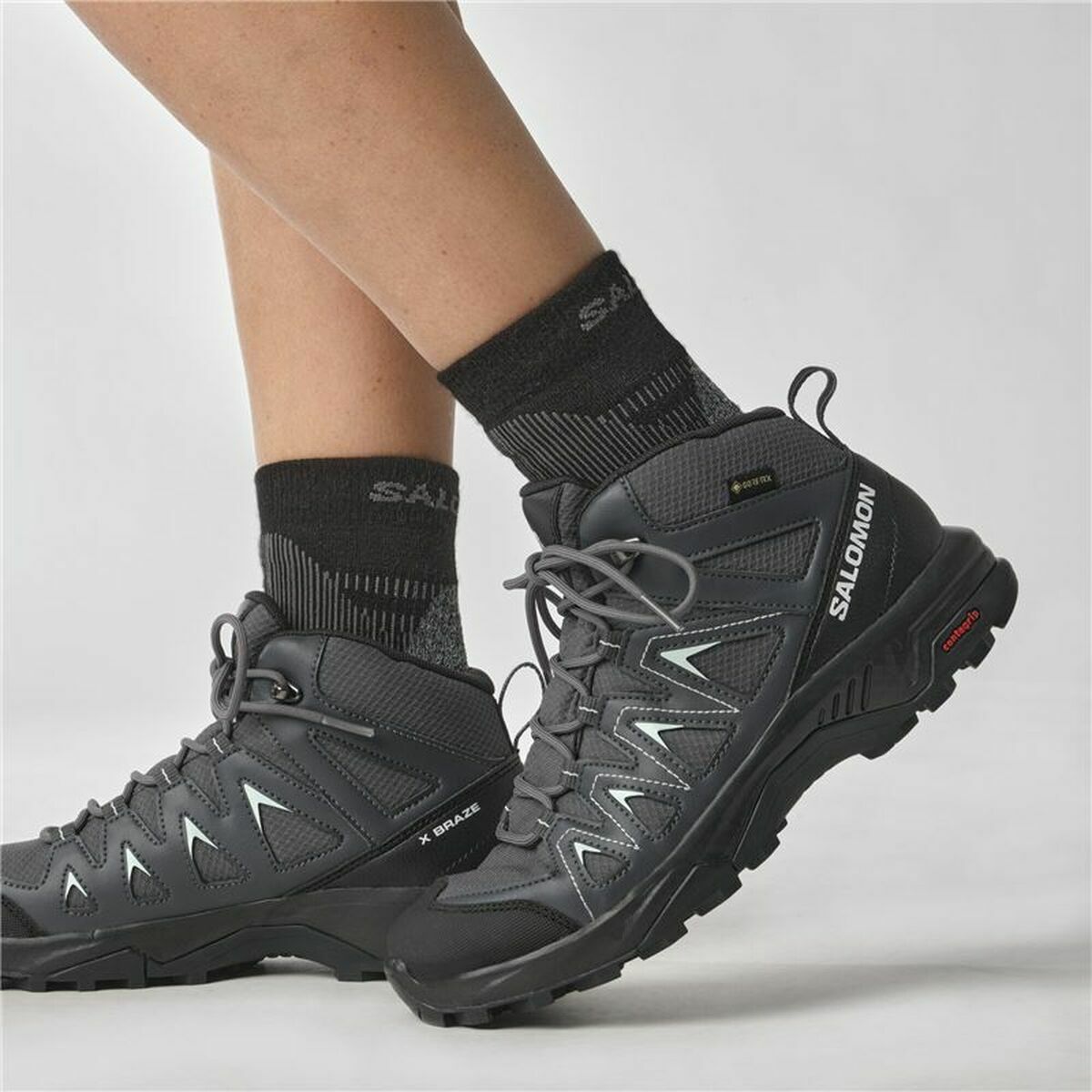 Vandring stövlar Salomon X Braze Mid Gore-Tex Kvinna Svart - 7