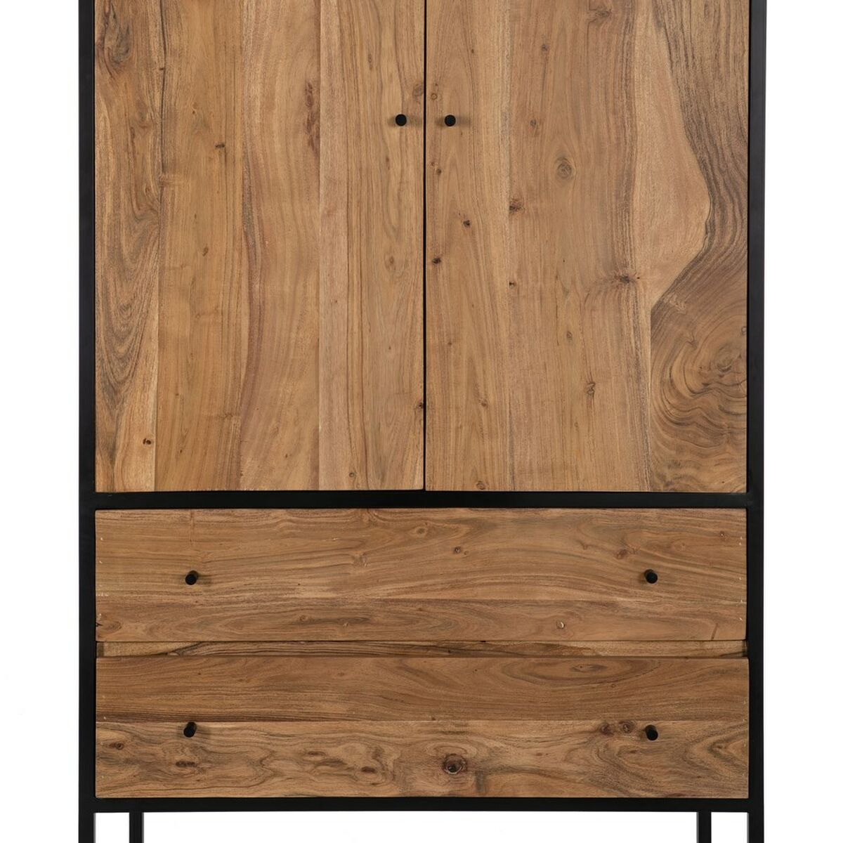 Skåp LENNOX Svart Naturell 90 x 45 x 190 cm - 5