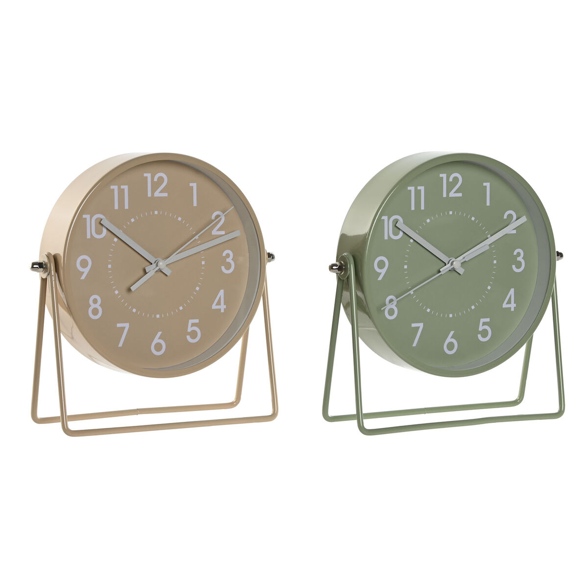 bordsklocka Home ESPRIT Beige (2 antal)