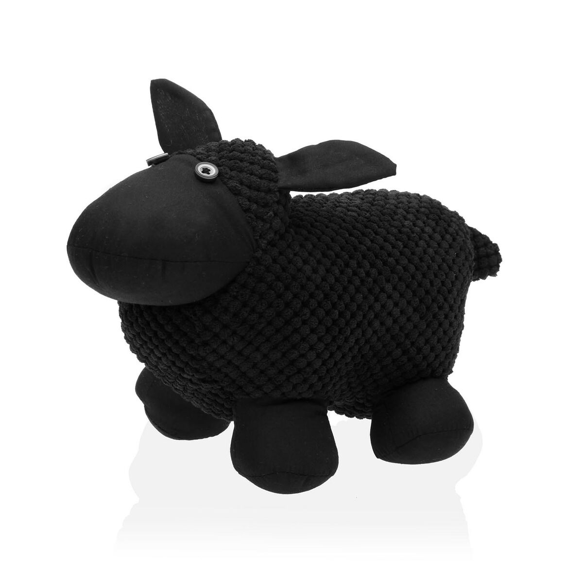 Dörrstopp Versa Svart Får Textil 12 x 17 x 27 cm