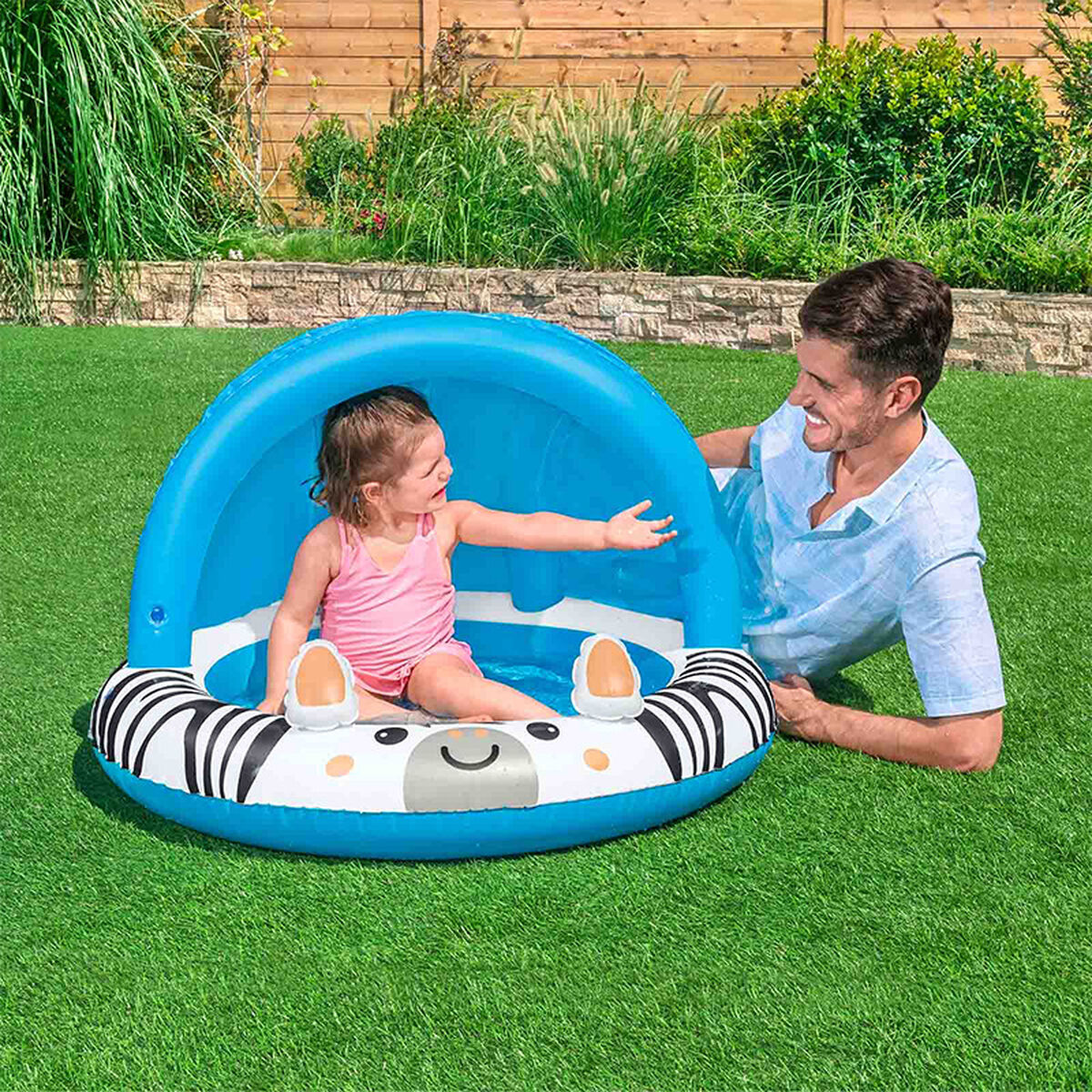 Bestway Uppblåsbar Barnpool Safari Ring 97x66cm +2 År Trädgård 52559 - 10
