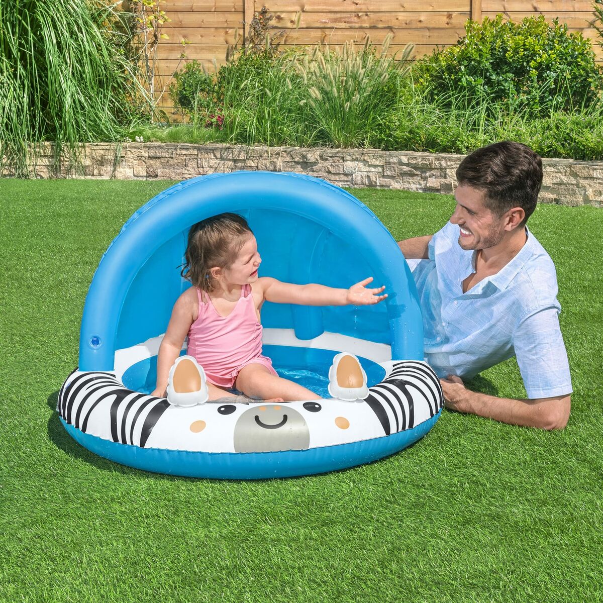 Bestway Uppblåsbar Barnpool Safari Ring 97x66cm +2 År Trädgård 52559 - 13