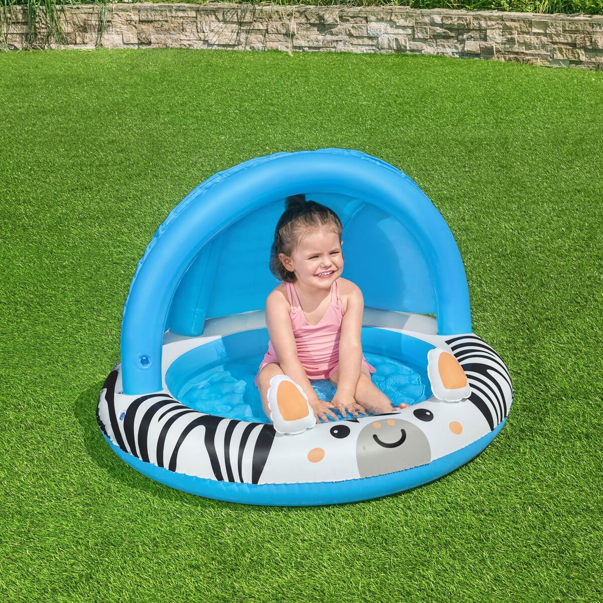 Bestway Uppblåsbar Barnpool Safari Ring 97x66cm +2 År Trädgård 52559 - 12