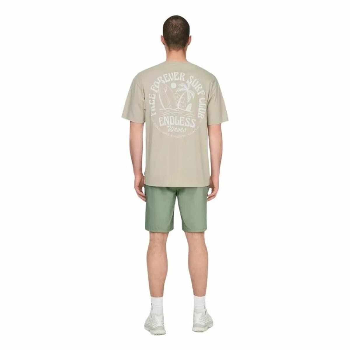 T-shirt med kortärm Herr Only & Sons Onskylan Rlx Icon Varmvit - 4