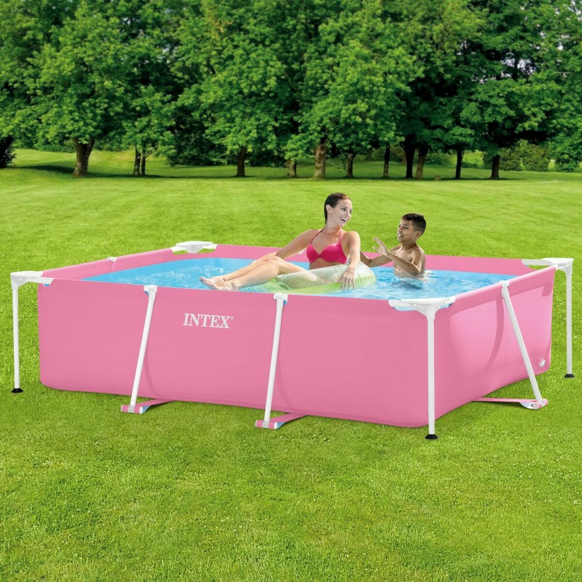 flyttbar pool Intex 220 x 150 x 60 cm Rosa 1662 L - 8