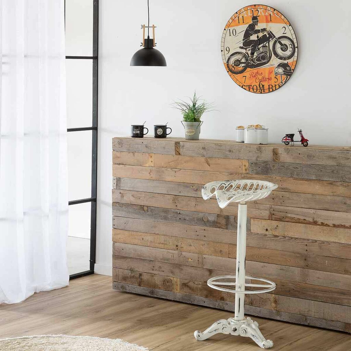 Sittpall Alexandra House Living Vit Järn 34 x 80 x 44 cm - 3