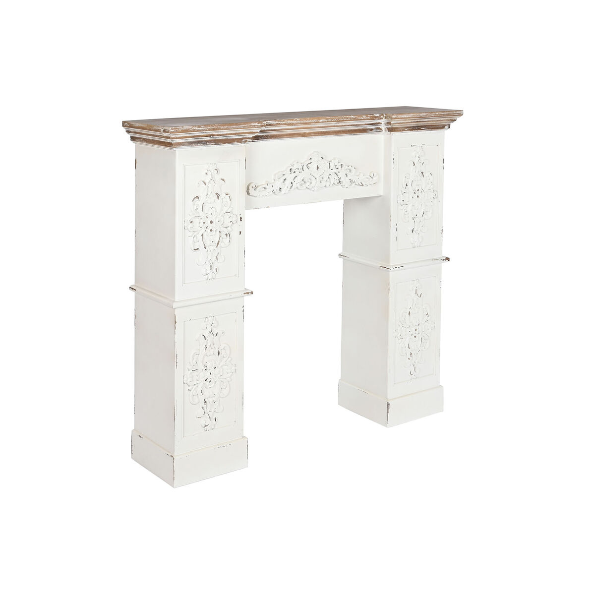 Öppen spis Home ESPRIT Vit Naturell Gran Trä MDF 120 x 29,5 x 116 cm