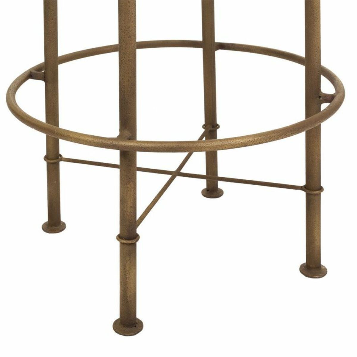 Sittpall Alexandra House Living Brun Läder Mässing Järn 41 x 82 x 41 cm - 4