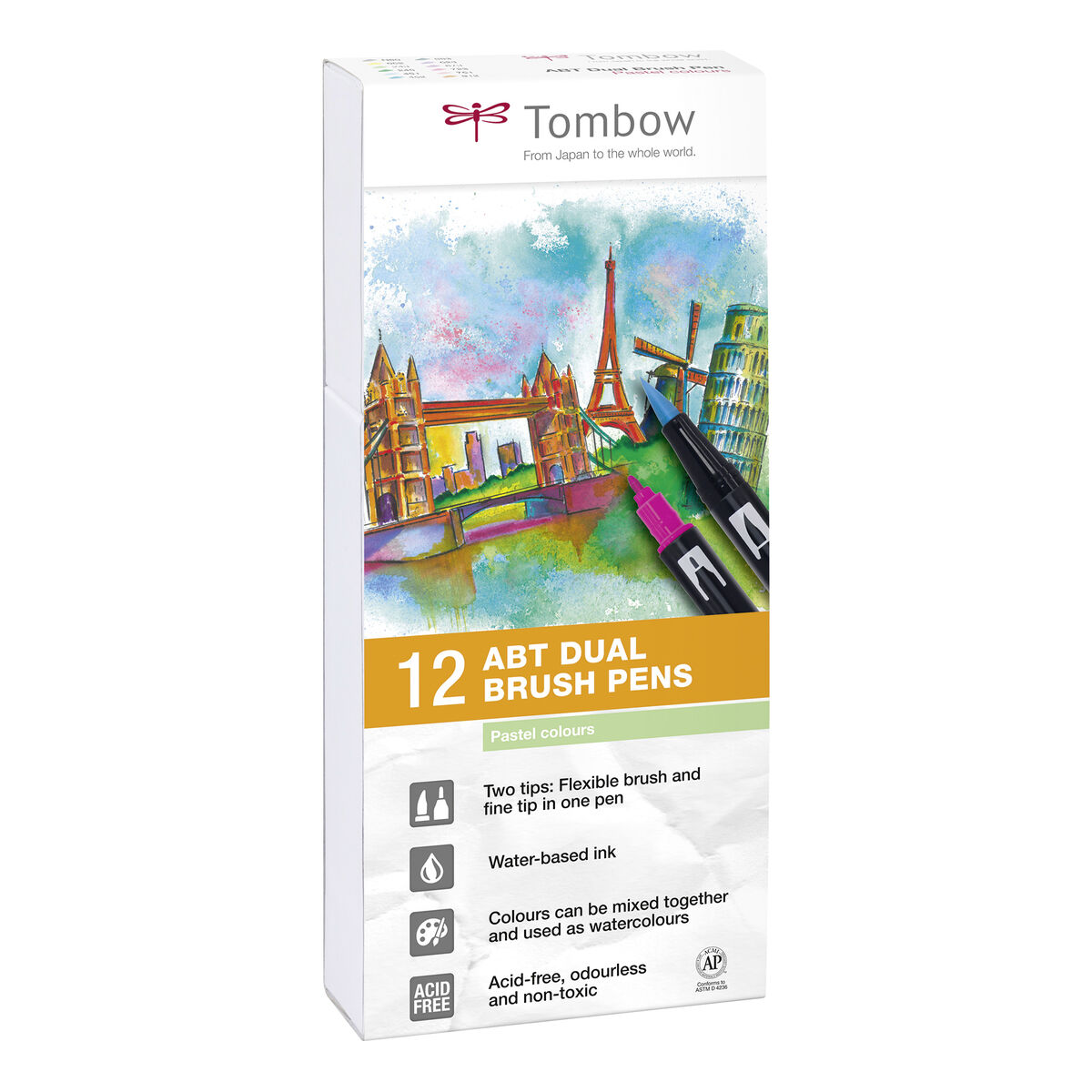 Tuschpennor Tombow ABT-12P-2 Dubbel ände - 4