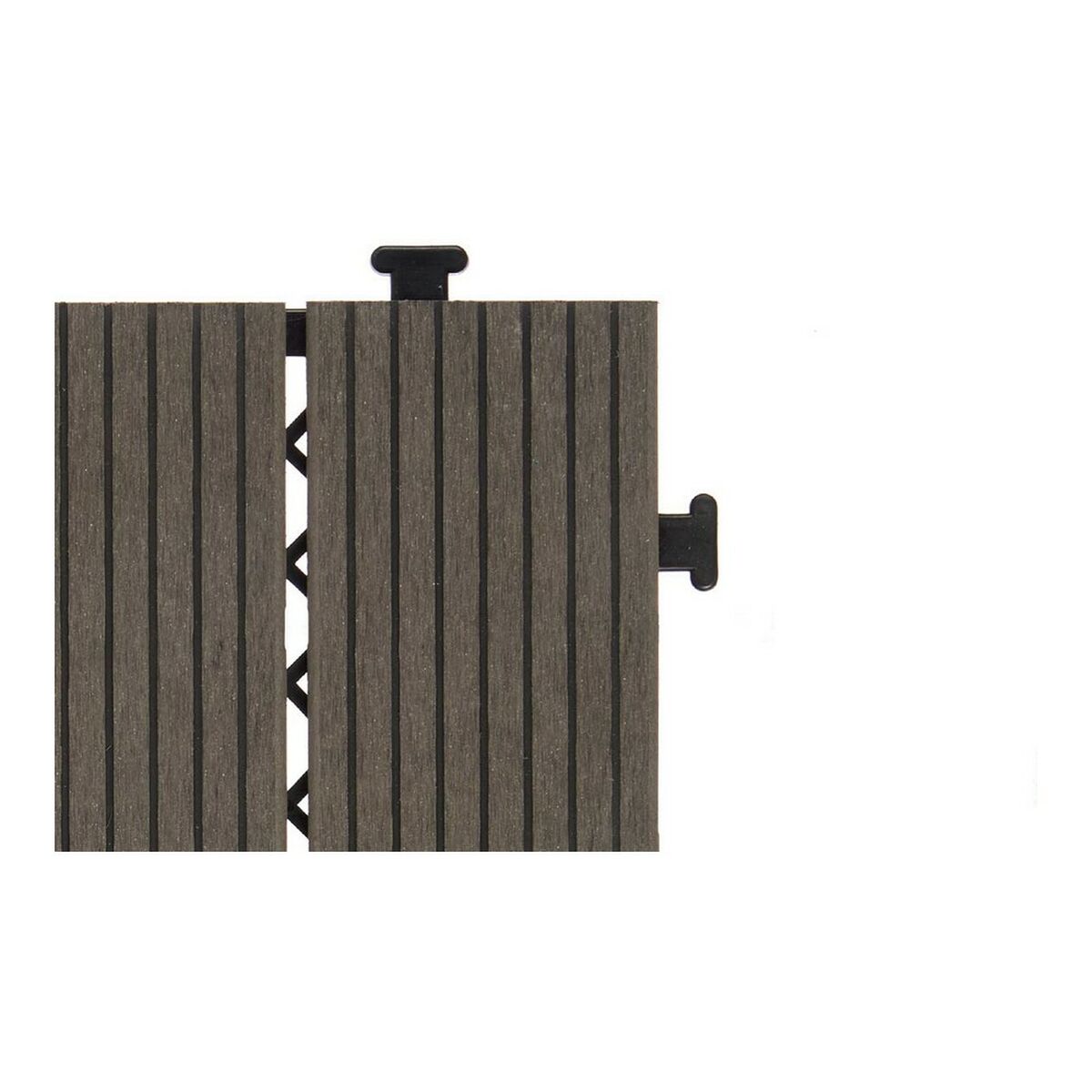 Interlocking golvplattor Ibergarden Svart Trä Polyetylen Komposit 30 x 2,6 x 30 cm - 3