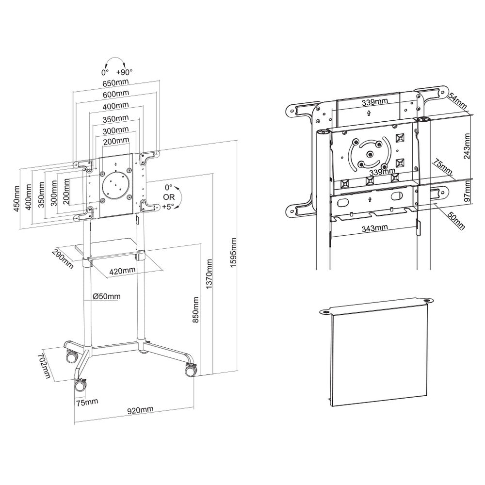 TV-fäste Neomounts NS-M1250BLACK 70" 37" 70 Kg - 2