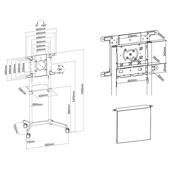 TV-fäste Neomounts NS-M1250BLACK 70" 37" 70 Kg
