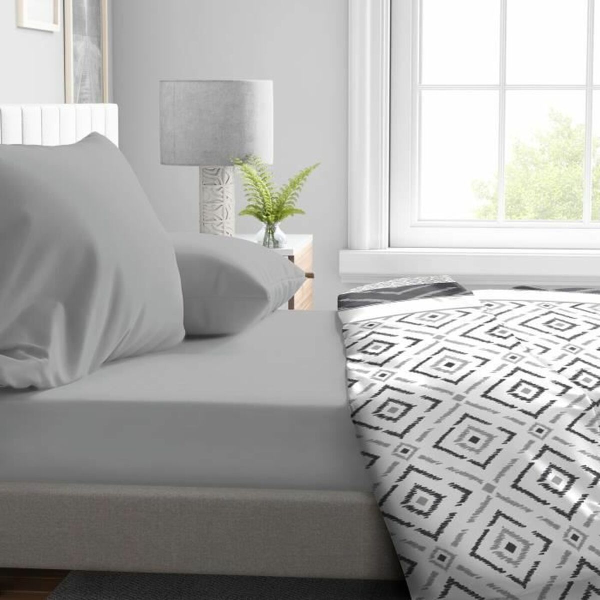 Inpassat underlakan HOME LINGE PASSION HP71769 Grå Ljusgrå 160 x 200 + 30 cm - 3