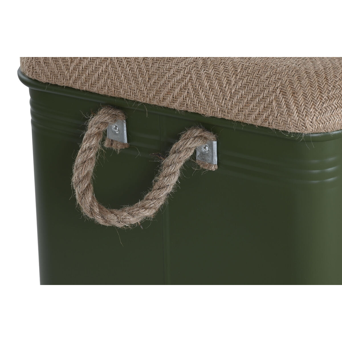 Koffertset Home ESPRIT Mörkgrön Naturell Metall Snöre Fibrer 69 X 37 X 37,5 cm (3 antal) - 4