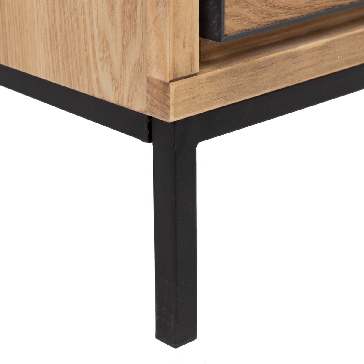 Skänk SPIKE Svart Naturell Trä Metall Askträ Trä MDF 90 x 36 x 115,5 cm - 2