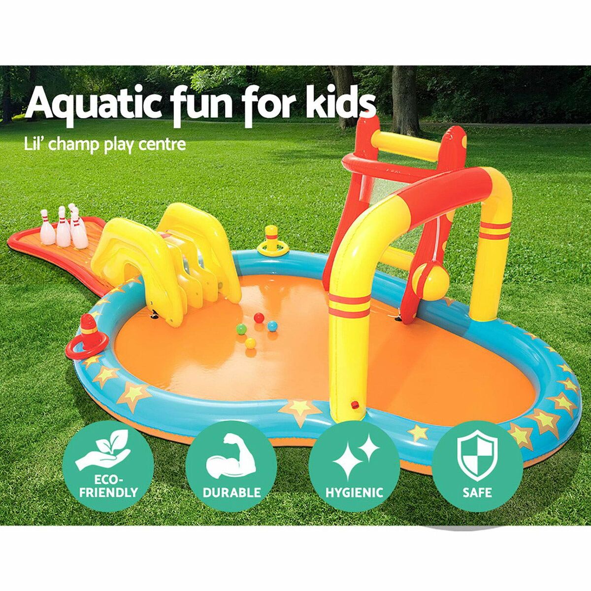 Bestway Uppblåsbart Spel Pool Bowling 435x213x117 cm +2 År Trädgård 53068 - 15