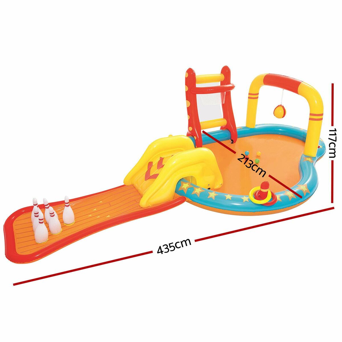 Bestway Uppblåsbart Spel Pool Bowling 435x213x117 cm +2 År Trädgård 53068 - 7