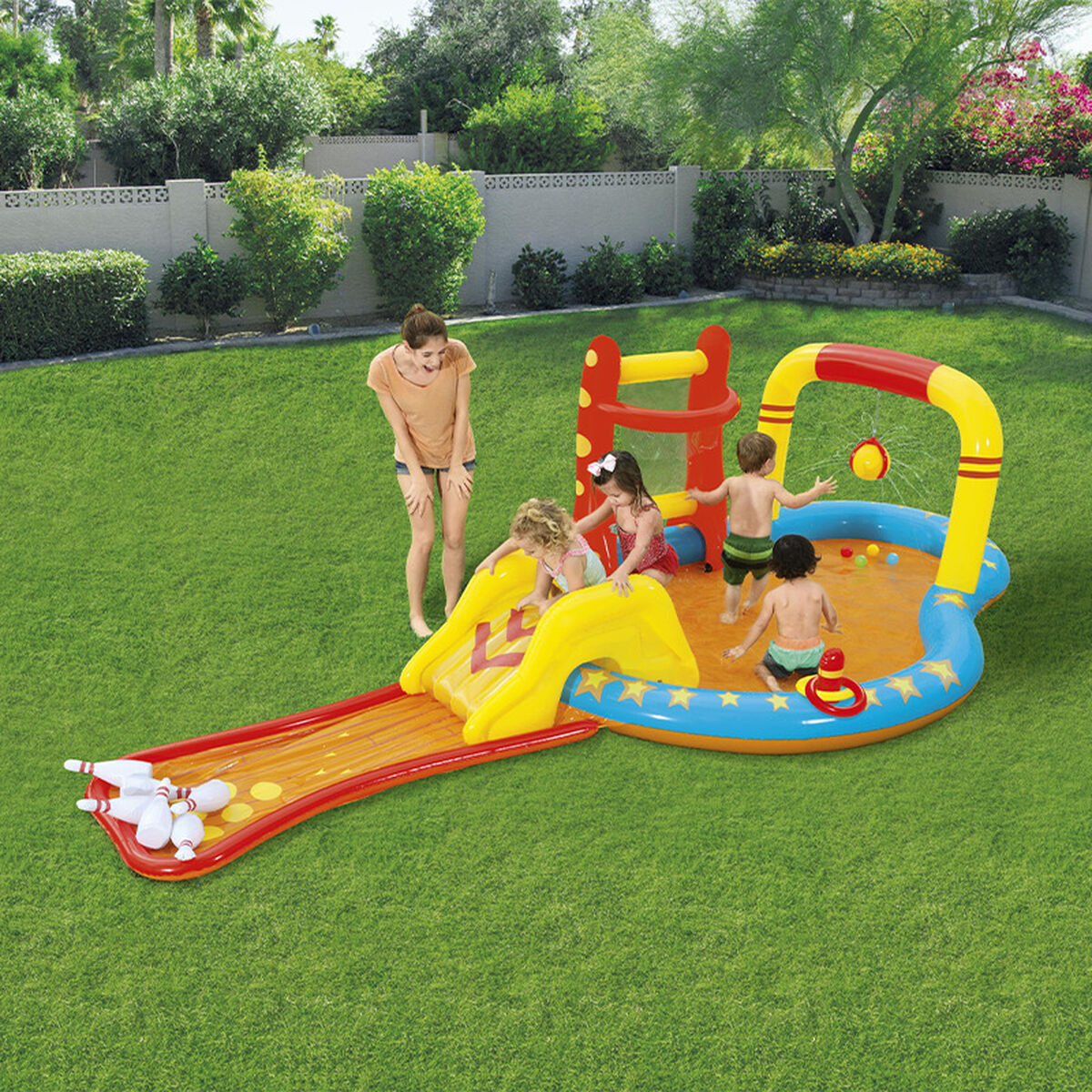 Bestway Uppblåsbart Spel Pool Bowling 435x213x117 cm +2 År Trädgård 53068 - 10