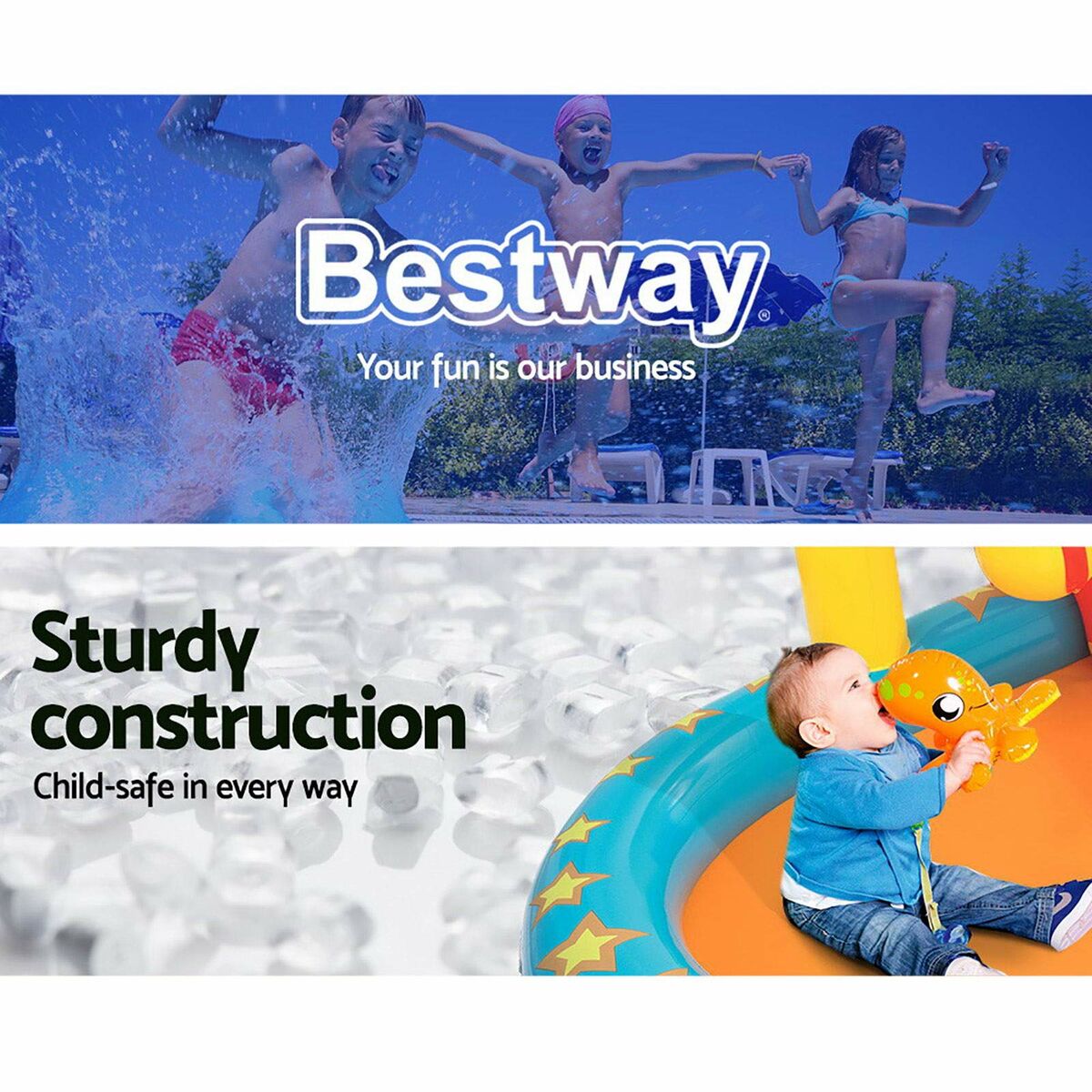 Bestway Uppblåsbart Spel Pool Bowling 435x213x117 cm +2 År Trädgård 53068 - 3