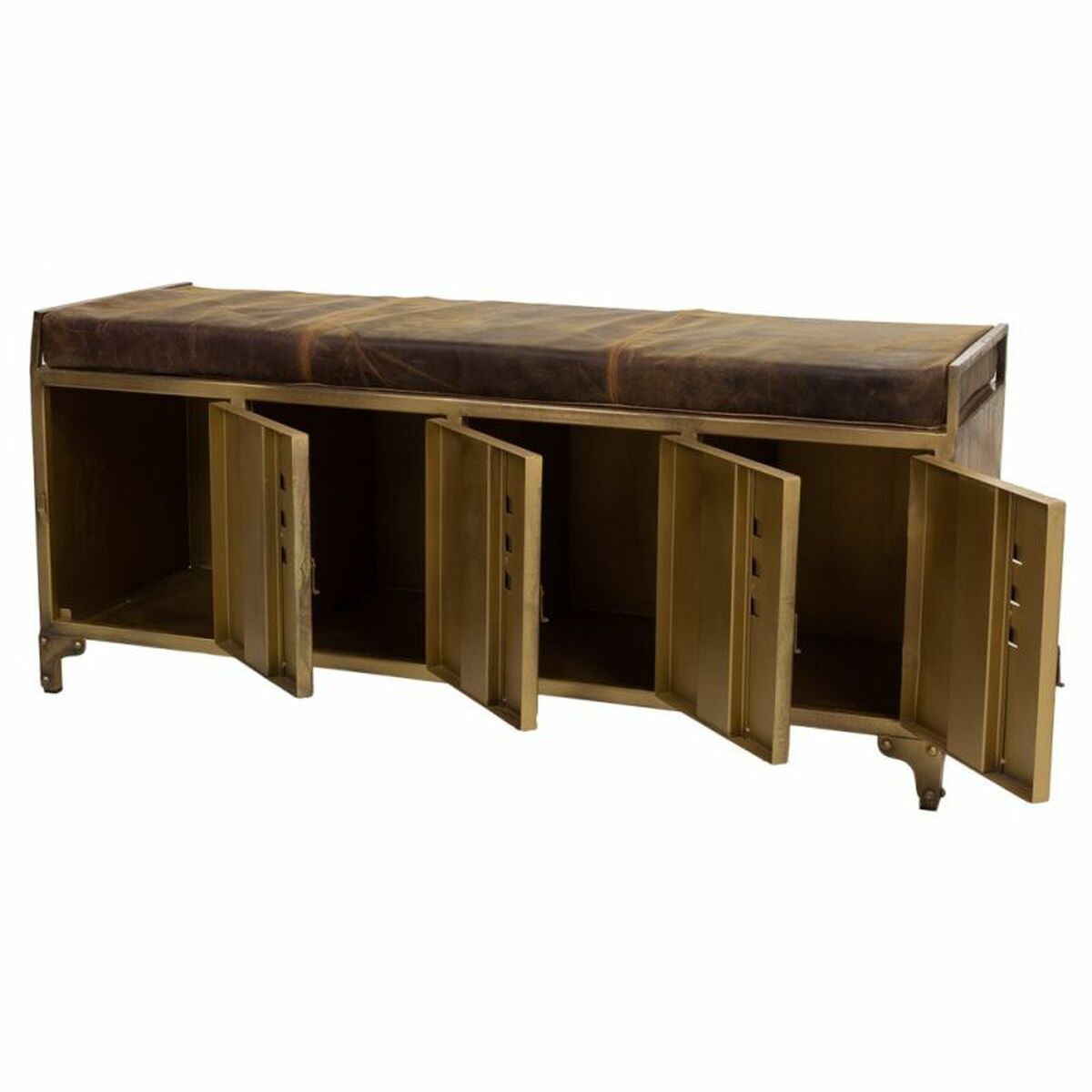 Bänk Alexandra House Living Läder Järn 40 x 51 x 120 cm - 3