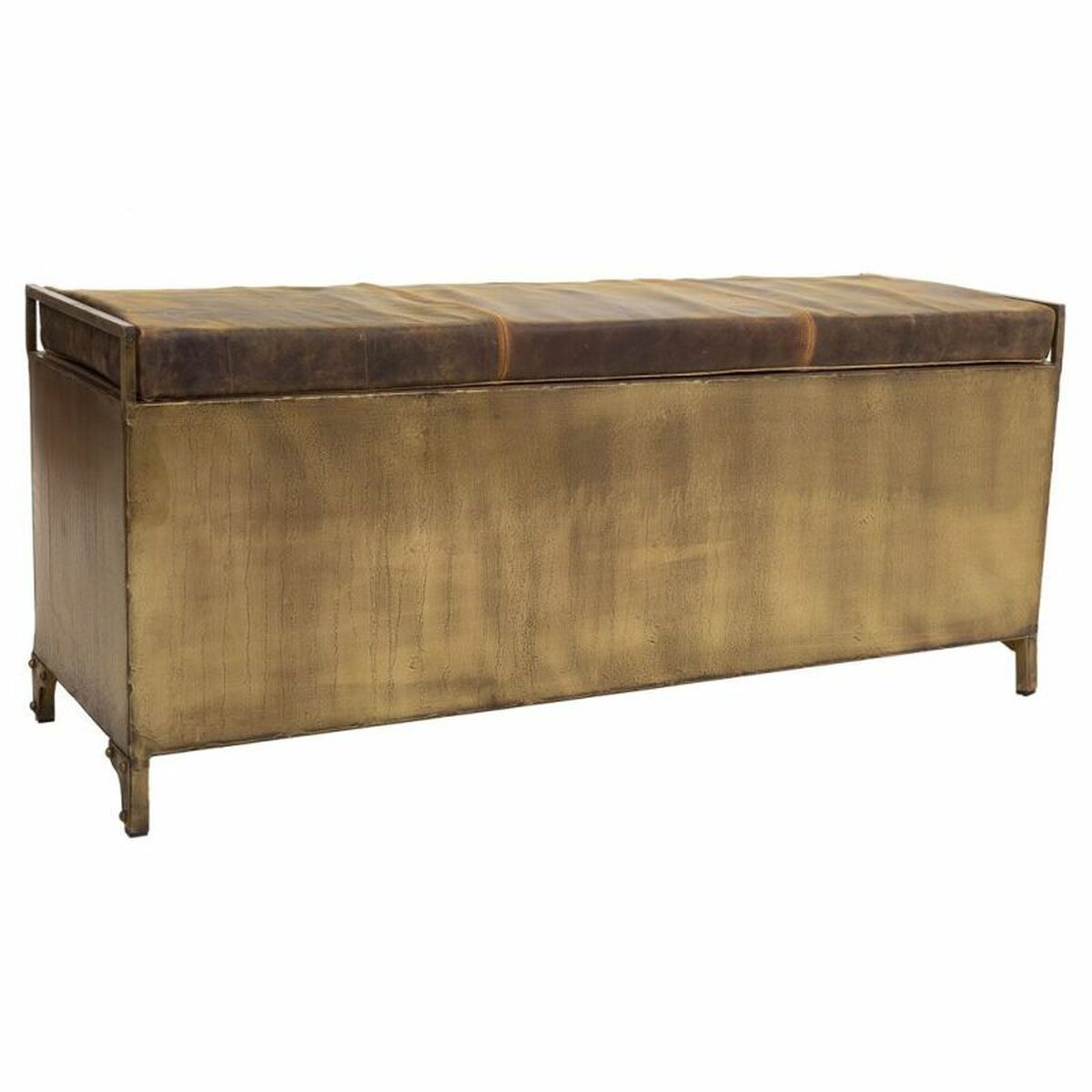Bänk Alexandra House Living Läder Järn 40 x 51 x 120 cm - 4