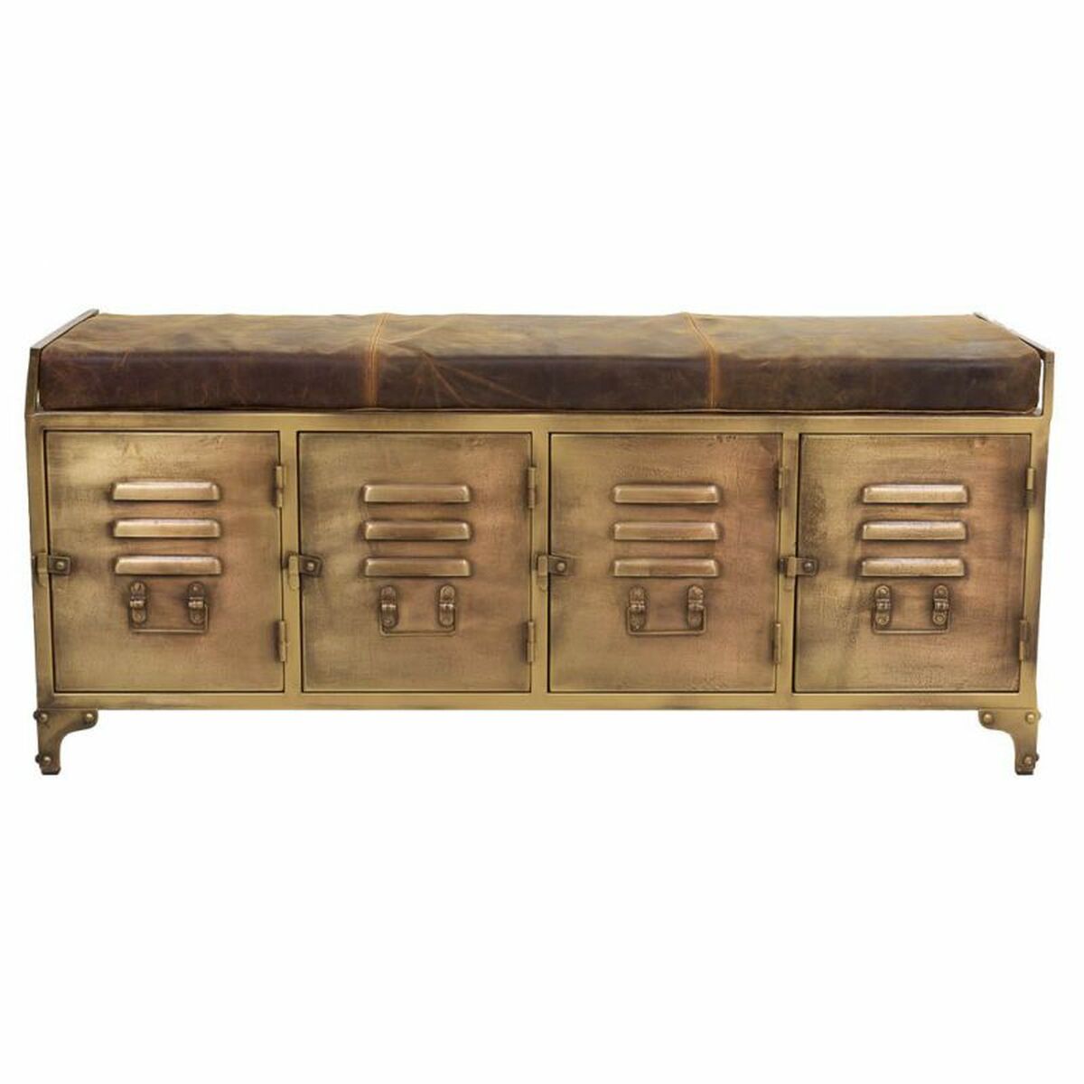 Bänk Alexandra House Living Läder Järn 40 x 51 x 120 cm - 2