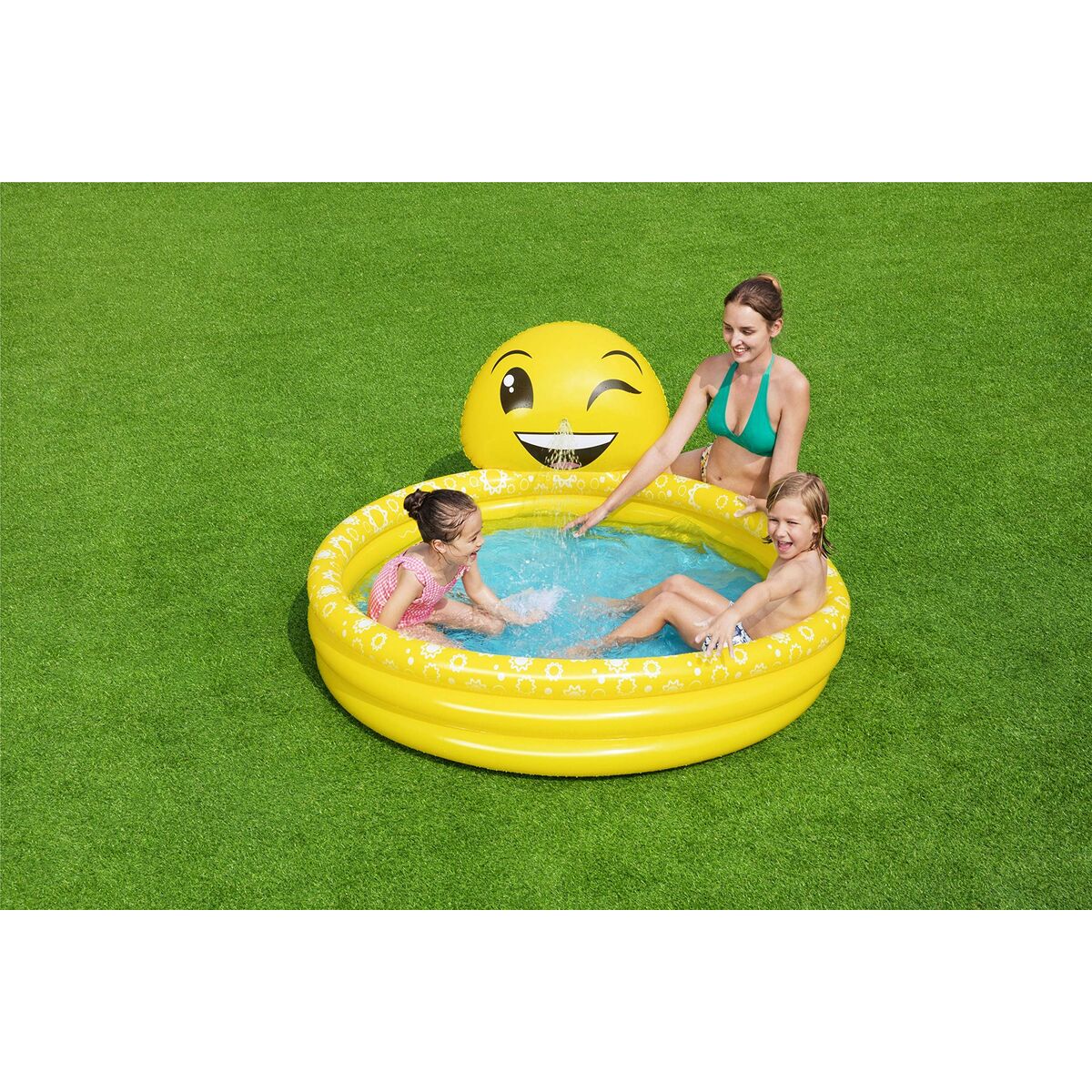 Bestway Uppblåsbar Barnpool Stråleleende 165x144x69 cm +2 År Trädgård 53081 - 7