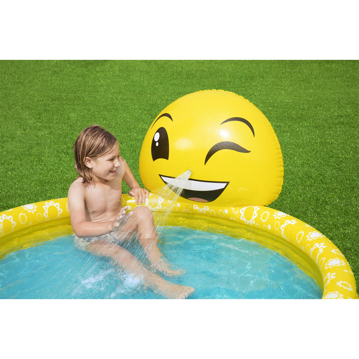 Bestway Uppblåsbar Barnpool Stråleleende 165x144x69 cm +2 År Trädgård 53081 - 8