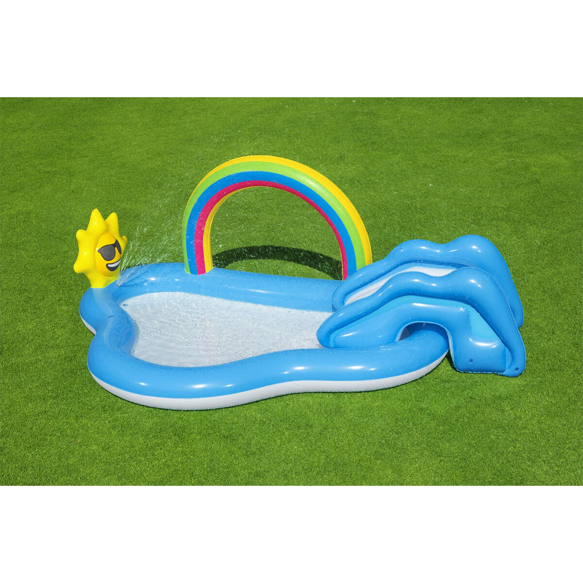 Bestway Uppblåsbar Pool Lekpark Regnbåge 257x145x91 cm +2 År Trädgård 53092 - 4