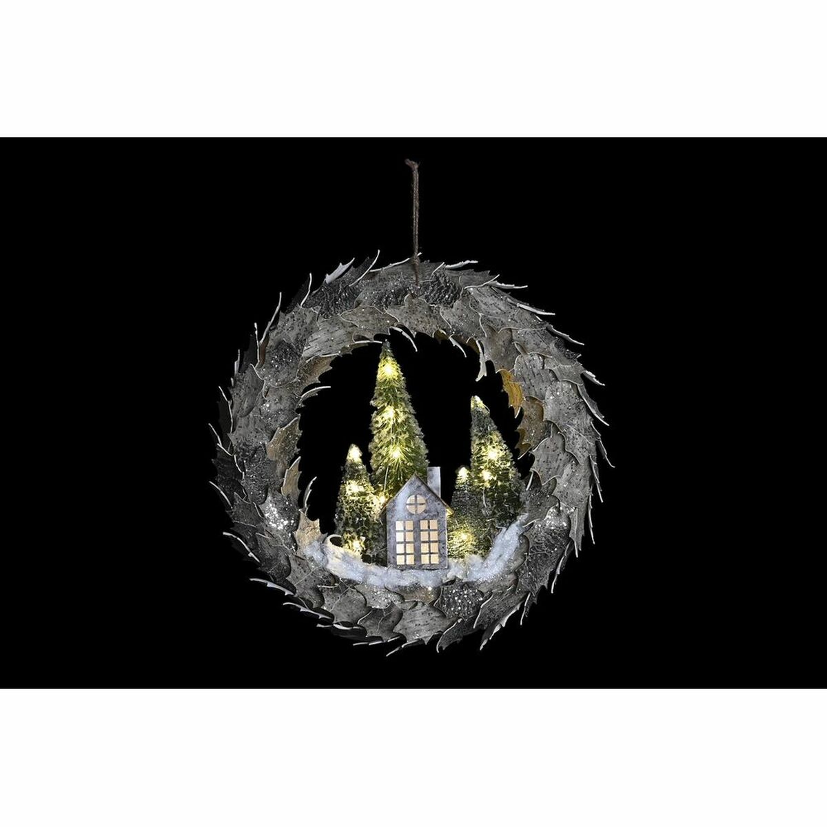 Julkrans DKD Home Decor Hus 46 x 7,5 x 46 cm LED Ljus - 3