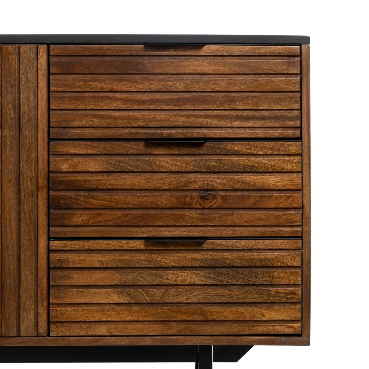 Skänk ABNER Brun Svart Järn Mangoträ 160 x 40 x 75 cm - 6