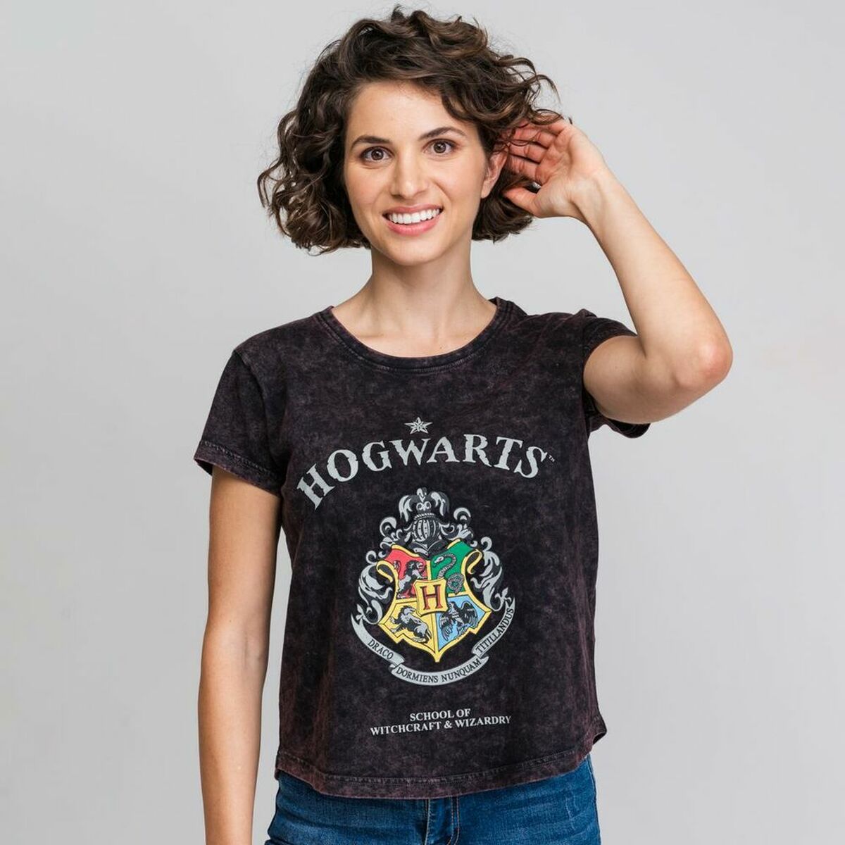 T-shirt med kortärm Dam Harry Potter Grå Mörkgrå - 3