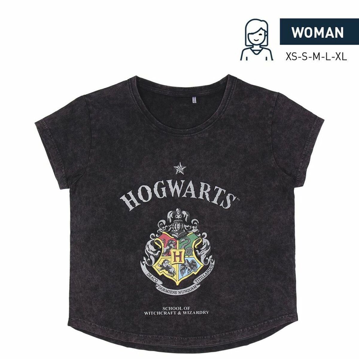 T-shirt med kortärm Dam Harry Potter Grå Mörkgrå - 8