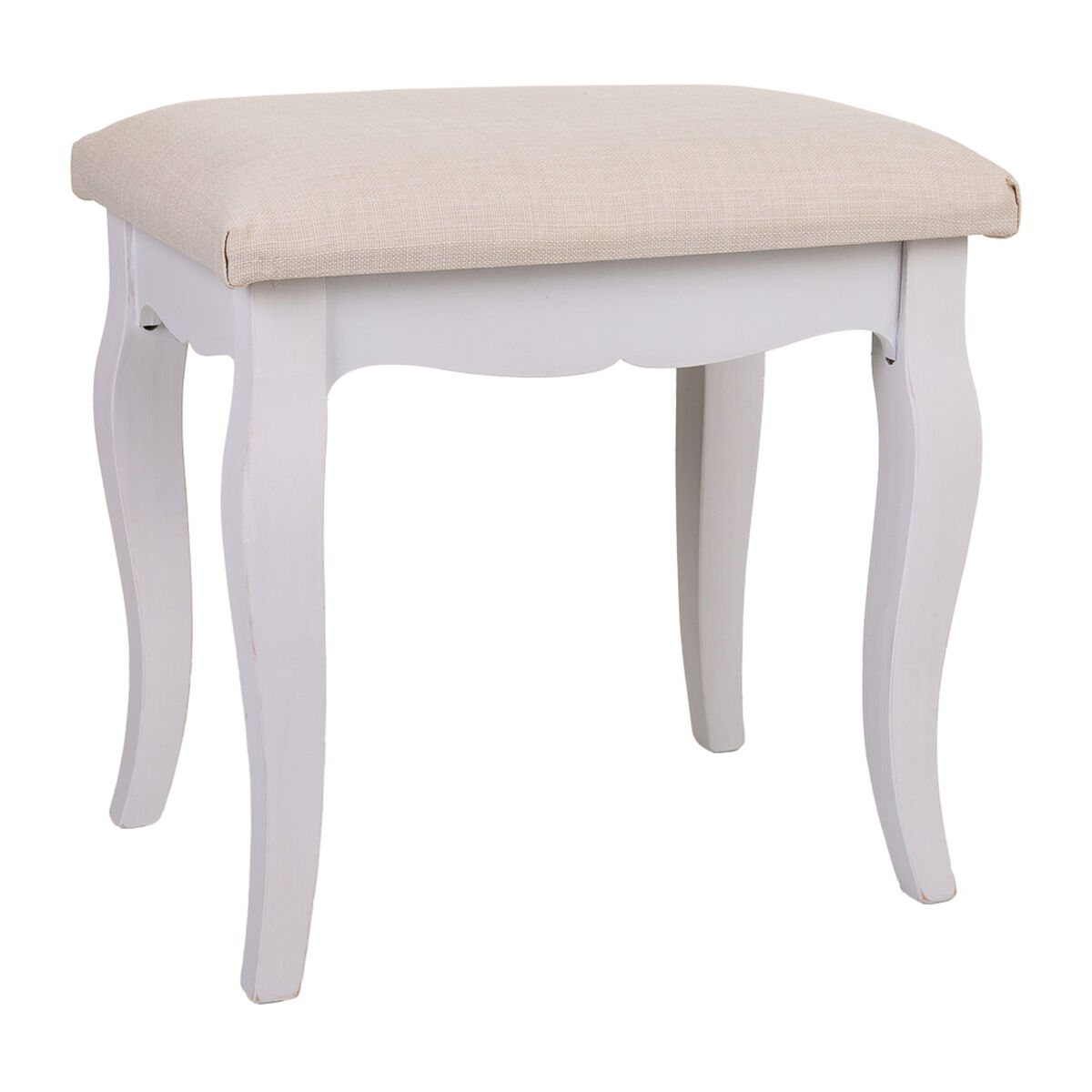 Sittpall Alexandra House Living Vit Brun furuträ Trä MDF 31 x 41 x 42 cm