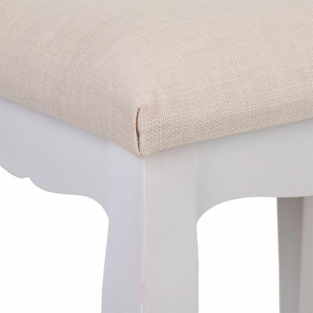 Sittpall Alexandra House Living Vit Brun furuträ Trä MDF 31 x 41 x 42 cm - 4