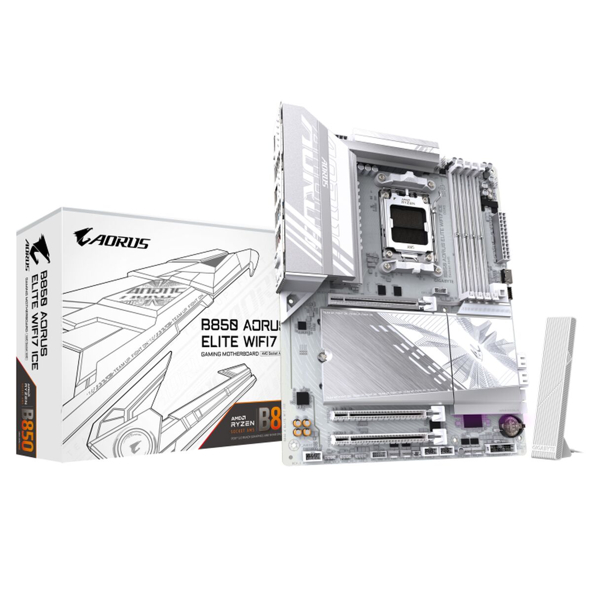 Moderkort Gigabyte B850 A ELITE WF7 ICE Intel Wi-Fi 6 AMD AM5